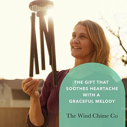 32" Personalized Memorial Wind Chimes, Sympathy Wind Chimes Gift for The Loss of A Loved one, Home Decor Outdoor Garden, Soothing Melodic Tones with Mute Option.
