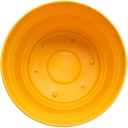 Bloem Saturn Planter w/Saucer (SP1023), Earthy Yellow, 10"