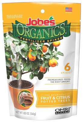 Jobe's Organics Fruit & Citrus Potted Trees Spikes Fertilizer Spikes 6 pk 3-5-7