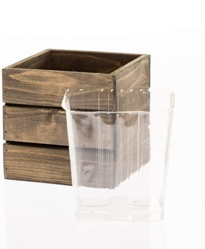 Clear Plastic Liners for Wood Boxes (4”x 4.75”) l Inserts for Planters (Sell in Pack of 12) (to fit Square 5" Planter) (L050505)