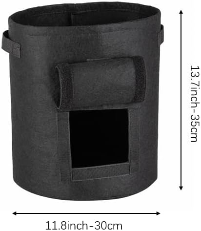 AA003-7 3-Pack 7 Gallon Potato Grow Bags，Garden Vegetable Planter with Handles，Grow Bags with Flap Plant Container Planter Pot for Potato Tomato and Vegetables ，Black, Beige and Green.