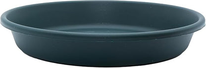 The HC Companies Flower Pot Saucers - Plastic Plant Saucer for Outdoors & Indoors - Traditional Design Plant Pot Trays for Water Drainage - Durable & Stylish Round Plant Tray (16-inch Evergreen)
