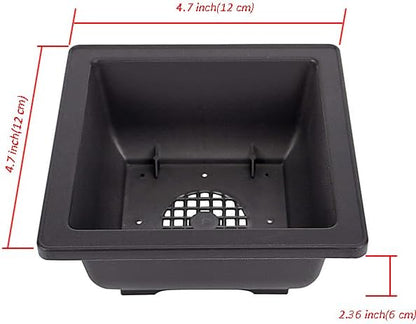 ZOENHOU 20 PCS 4.7 Inch Bonsai Training Pots, Square Plastic Bonsai Plants Growing Pot with Deep Humidity Trays for Garden, Yard, Office, Living Room, Balcony