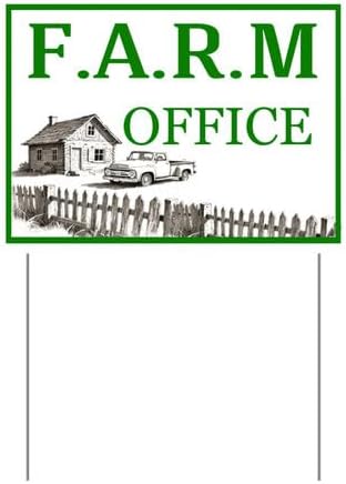 Farm Office Yard Sign With Stake Stand Plastic Signage Double Sided Sign Funny Garden Decor 9 x 12 Inches Sturdy Rust Free Weatherproof Outdoor Use