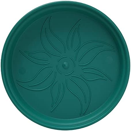 Mintra Home Garden Pots 4pk - Flowers, Herbs, Plants, Indoor, Outdoor, Colorful, Wholesale, Bulk (Forest Green, 15cm Diameter (5.9in))