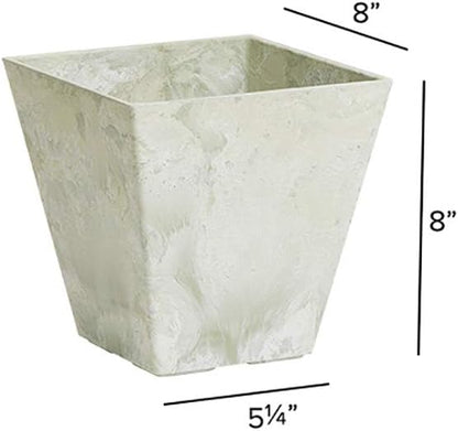 ArtStone 35086 Ella Square Planter, 8-Inch, Mint