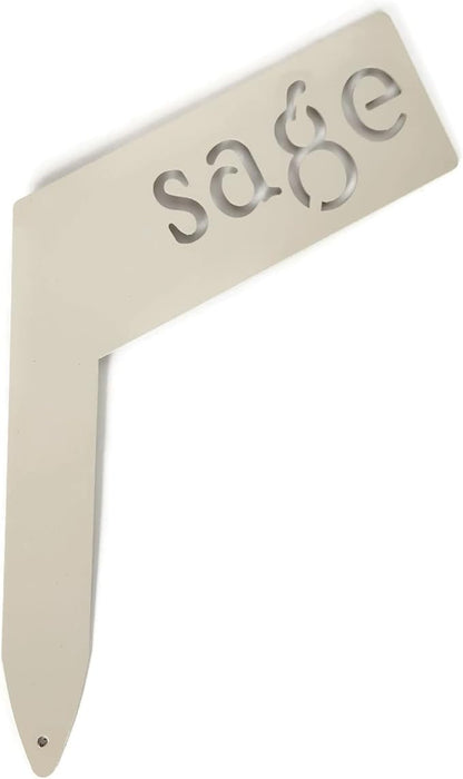 Planter Size Small Metal Garden Plant Vegetable Flower or Herb Markers 13.5 Inches Tall (sage, Cream)