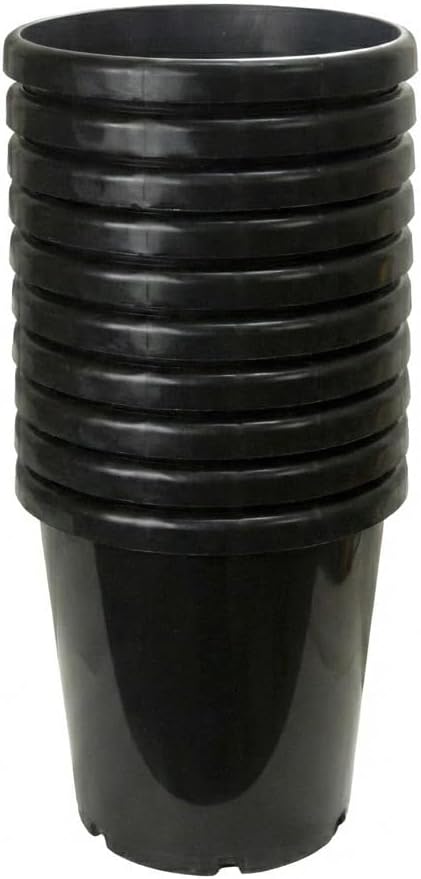 7 Gallon Professional Nursery Pots with Drainage Holes - Heavy Duty Black Plastic Plant Containers for Indoor/Outdoor Growing (20)