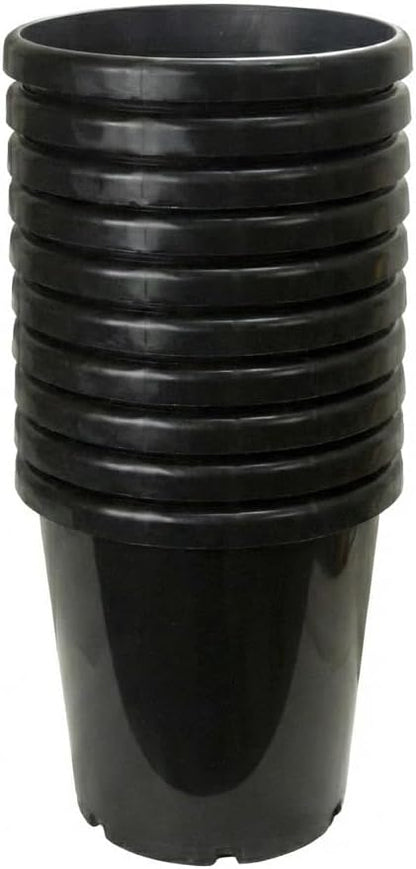 7 Gallon Professional Nursery Pots with Drainage Holes - Heavy Duty Black Plastic Plant Containers for Indoor/Outdoor Growing (20)