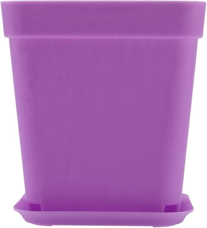 HOIGON 100 Pack 3 Inch Purple Square Nursery Pot, Durable Thickened Plastic Nursery Pots with Drain Holes, Small Square Planting Containers for Flower Tomatoes Basil