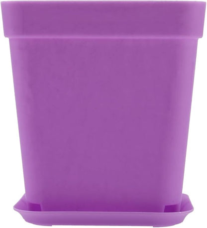 HOIGON 100 Pack 3 Inch Purple Square Nursery Pot, Durable Thickened Plastic Nursery Pots with Drain Holes, Small Square Planting Containers for Flower Tomatoes Basil