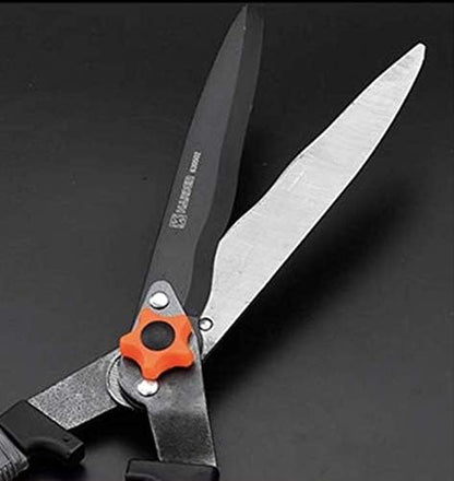 Edward Tools Heavy Duty Hedge Clippers - 25” Manual Garden Hedge Shears with Wavy Carbon Steel Blade for Trimming Shrubs, Boxwoods, Weeds, Bushes - Ergo Rubber Grip Handle