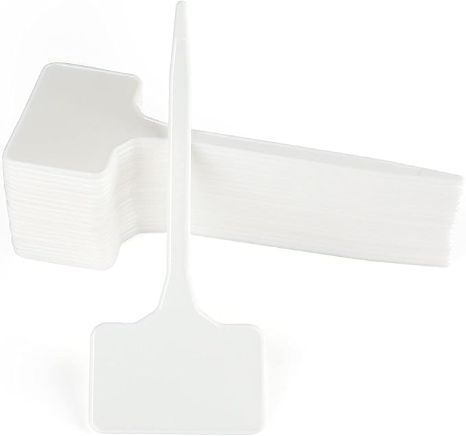 KINGLAKE 50 Pcs Thick Plastic Plant T-Type Tags 6" Large Nursery Garden Labels