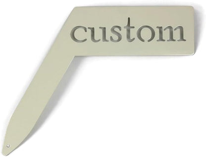Planter Size Small Metal Garden Plant Vegetable Flower or Herb Markers 13.5 Inches Tall (Custom Text, Cream)