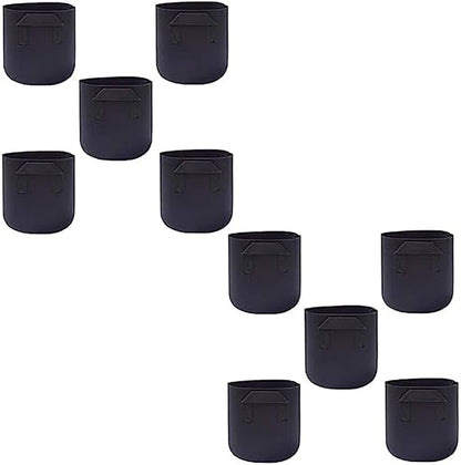 Ulalaza 10PCS Potato Grow Bags with Flap Plant Grow Bags Fabric Multi Ribbon Potato Bag Tomato Vegetable Growth Non-Woven Felt Planting Bag Transparent