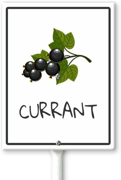 Currant Marker Yard Sign with Stakes 7in×8.8in, Sturdy Aluminum Yard Signs, Plant Markers for Vegetable Flowers Plants, Plant Labels Sign, Outdoor Garden Stakes Supplies for Plant