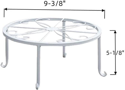 1 Pack Metal potted plant stand, rust-proof iron flower pot stand, heavy duty pot stand for indoor patio(White)