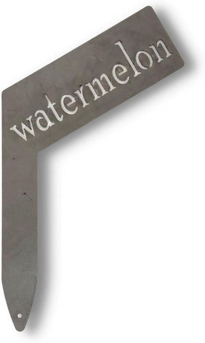 Planter Size Small Metal Garden Plant Vegetable Flower or Herb Markers 13.5 Inches Tall (watermelon, Raw, Unfinished Steel)