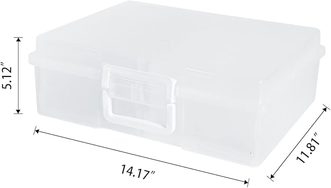 4" x 6" Photo Storage Case with Handle, 16 Inner Photo Organizer Keeper, Extra Large Storage Picture Boxes, Seed Storage, Transparent Craft Keeper (16 Pack Inner Box)