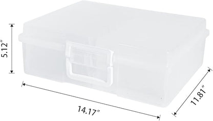 4" x 6" Photo Storage Case with Handle, 16 Inner Photo Organizer Keeper, Extra Large Storage Picture Boxes, Seed Storage, Transparent Craft Keeper (16 Pack Inner Box)