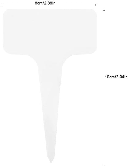 Plastic Plant Tags 50 PCS PVC T-Type Tag Markers Nursery Garden Pot Markers Tree Stake Tags Labels Gardening Tool Kit 610cm(White)