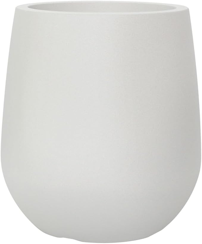 16.9 Inch Plastic Tall Large Planters for Outdoor Plants, Modern Round Tapered Flower Pot for Indoor Plants, Plant Pots with Drainage Holes and Rubber Plug for Home Garden Patio, Chalk Beige