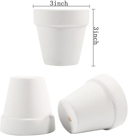 3 Inch Terracotta Pots - 22Pack Clay Flower Pots with Drainage Hole, Succulent Nursery Pot/Cactus Plant Pot. Great for Plants, Crafts, Wedding Favorn, DIY Production (White)