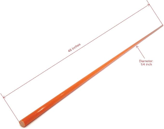 The ROP Shop (Pack of 100) 1/4" Orange Snow Poles Plain Markers, Heavy Duty Fiberglass Rod