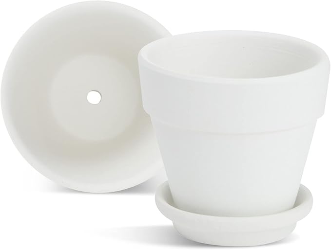Juvale Mini Terracotta Pots - Pot with Drainage Hole - Versatile Succulent & Herb Planter - Paintable White Planter for Custom Decor - Pack of 12, White, 2.9 x 2.9 x 2.5 in