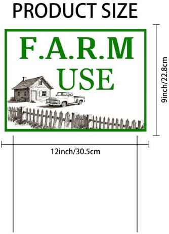Farm Use Yard Sign With Stake Stand Plastic Signage Double Sided Sign Funny Garden Decor 9 x 12 Inches Sturdy Rust Free Weatherproof Outdoor Use