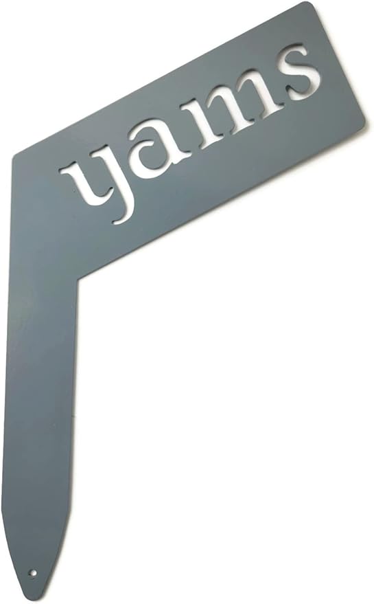 Planter Size Small Metal Garden Plant Vegetable Flower or Herb Markers 13.5 Inches Tall (yams, Primed Finish)
