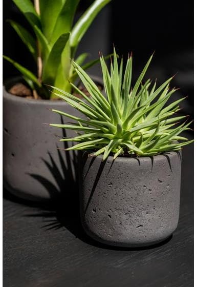 Pottery Pots Black Washed Fiberstone Indoor and Outdoor Flower Pot - Classic Modern Charcoal Planter 9.5" H x 10" W