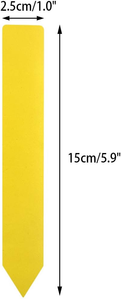 KINGLAKE 100PCS 1"x6" Yellow Plastic Plant Garden Labels Large Nursery Garden Tags