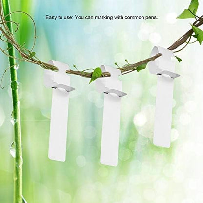 Fdit Plant Labels, 100pcs, White, PVC Material, 8.27x0.79 Inch, Hanging Stake Tags for Garden Nursery Seed Identification