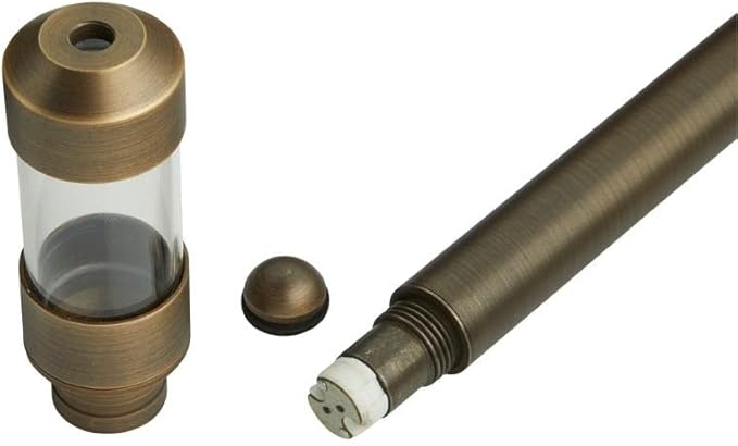 VOLT Turtle Safe 12V Brass Max Spread Mini LED Path Light (Bronze) with 3W Amber GU4 LED Bulb for Low Voltage Landscape Lighting on Outdoor Pathway, Walkway, Garden, Driveway or Patio