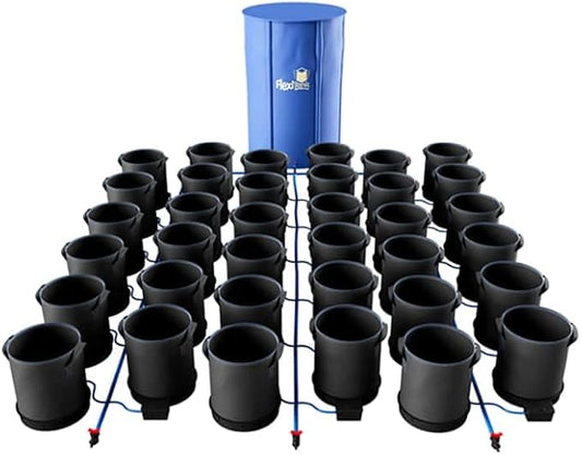 AutoPot 36 Pot XXL System with 13 Gallon Pots and 105 Gallon FlexiTank - Self-Watering, Gravity-Fed Hydroponic Indoor System (36Pot - 13 Gallon - 105 Gallon FlexiTank) Black