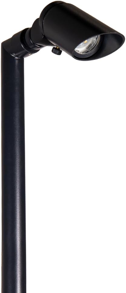 VOLT Innovator 12V Adjustable Cast Brass Path Light (Black) for Low Voltage Landscape Lighting on Outdoor Pathway, Walkway, Garden, Driveway or Patio
