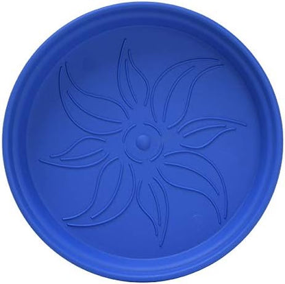 Mintra Home Garden Pots 4pk - Flowers, Herbs, Plants, Indoor, Outdoor, Colorful, Wholesale, Bulk (Blue, 15cm Diameter (5.9in))