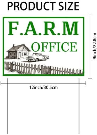 Farm Office Yard Sign With Stake Stand Plastic Signage Double Sided Sign Funny Garden Decor 9 x 12 Inches Sturdy Rust Free Weatherproof Outdoor Use