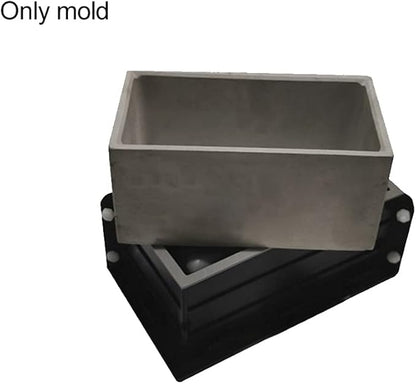 Faddare Silicone Planter Mold, 10x5x3.8inch Silicone Molds for Concrete Flower Pot, Large Planter Mold Rectangle Concrete Flower Pots DIY Container for Succulent Bonsai Decorating(Black)