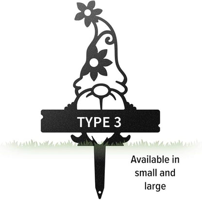 RealSteel Custom Gnome Plant Markers – Large Metal Garden Stakes for Herbs, Fruits & Vegetables | Weatherproof Seed & Plant Labels for Outdoor Gardens, Greenhouse & Farmhouse Décor | Type 3