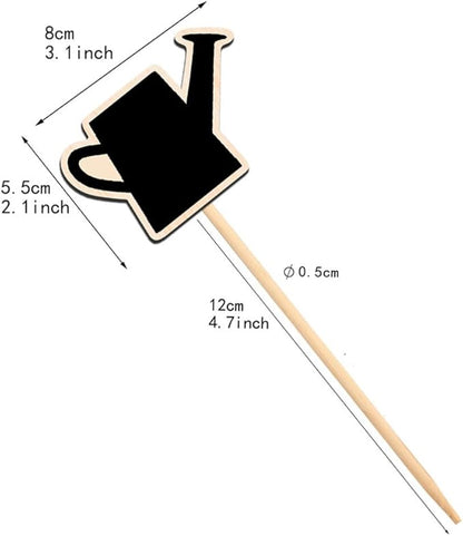 Decoraciones para Salas De Casa Mini Wood Chalkboard Stakes 20pcs Gardening Plant Tags Blackboard Garden Labels Faucet Shaped Yard Stake Flower Tags Plants Sticks for Lawn