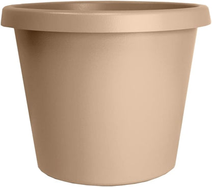 The HC Companies Prima Round Plastic Plant Pot w/Rolled Rim - Lightweight & UV Resistant Flower Pot for Herbs & More - Outdoor & Indoor Plant Pots w/Drainage (14 inch, Sandstone, Pack of 1)