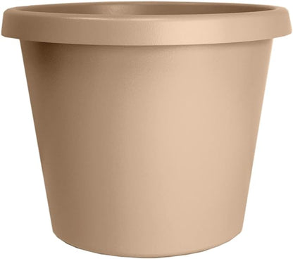 The HC Companies Prima Round Plastic Plant Pot w/Rolled Rim - Lightweight & UV Resistant Flower Pot for Herbs & More - Outdoor & Indoor Plant Pots w/Drainage (12 inch, Sandstone, Pack of 1)