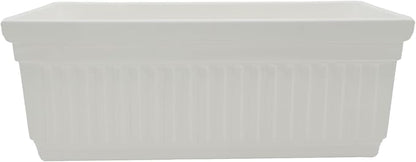 The HC Companies Venetian Window Planter Box w/Drain Plug - Long Planter Box for Windowsills, Balconies & More - Plastic Large Rectangular Outdoor Planters for Herbs & Flowers (24" White, Pack of 1)