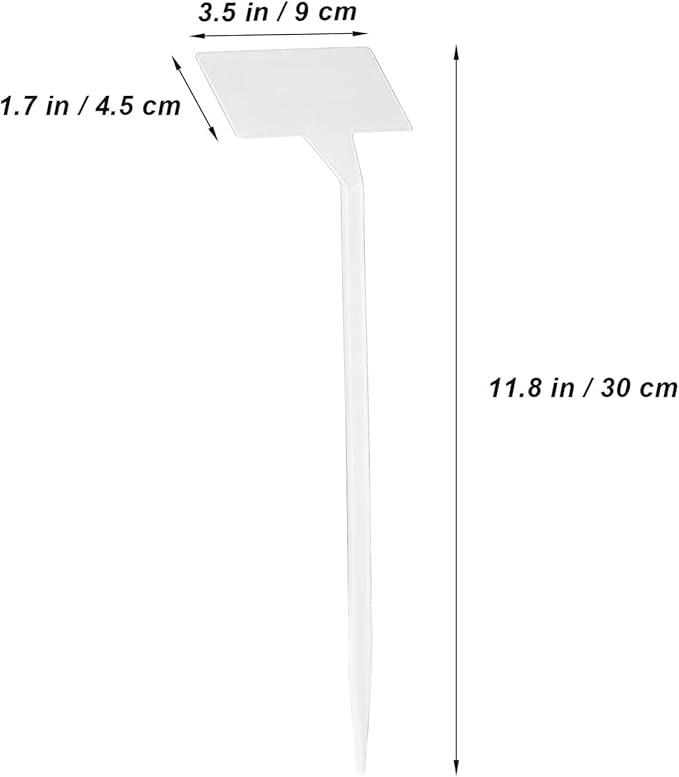 35pcs White Plastic Plant Tags, 11.81 Inch Garden Markers with Slanted Design, Waterproof Stakes for Outdoor and Indoor Plant Labeling, Ideal for Flowers, Herbs, Vegetables, Easy Identification