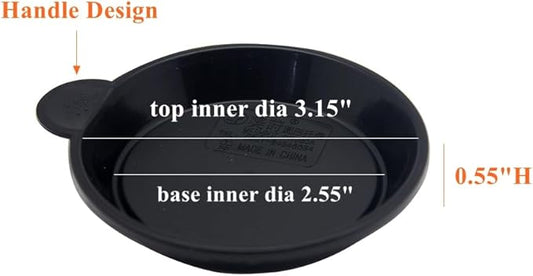 BangQiao 30 Pack 3.15 Inch Plastic Tiny Round Plant Pot Saucer Tray for Indoor and Outdoor Plants, Black