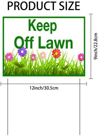 Keep Off Lawn Yard Sign With Stake Stand Plastic Signage Double Sided Sign Funny Garden Decor 9 x 12 Inches Sturdy Rust Free Weatherproof Outdoor Use