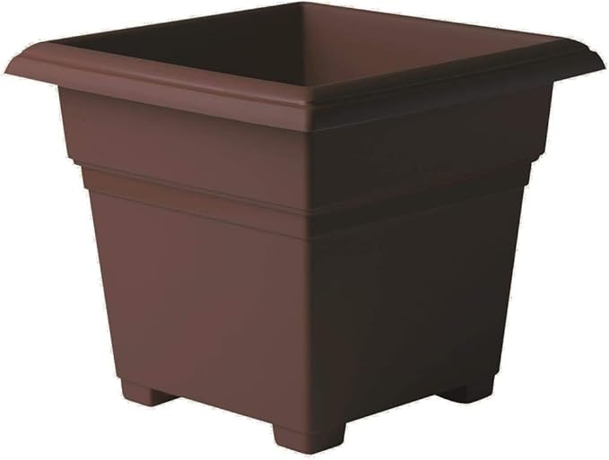 Root & Vessel Countryside Square Tub Planter, Brown, 18-Inch