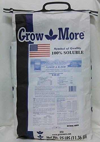 Grow More Sea Grow Flower & Bloom (4-26-26) - 25lbs of Seaweed Fertilizer for Plants - Water Soluble Fertilizer for Vegetables & Fruits - High Phosphorus Flower Food w/Seaweed Extract for Plants